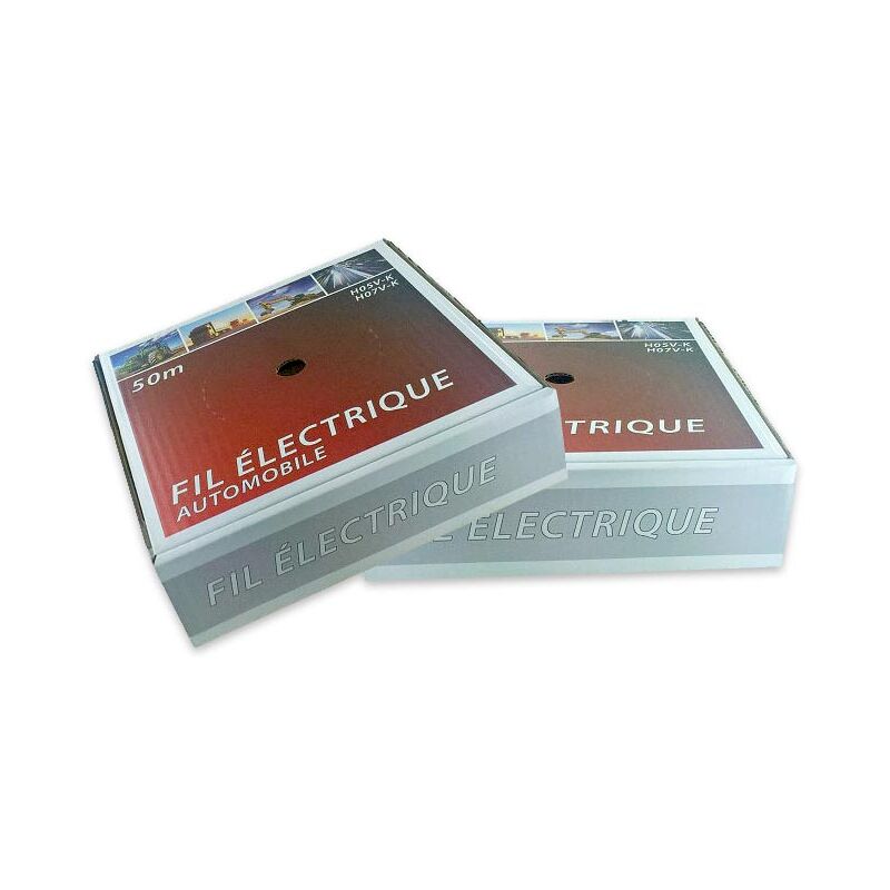 Fil electrique souple boite 50 metres - dtail : section 2.5 mm² rouge