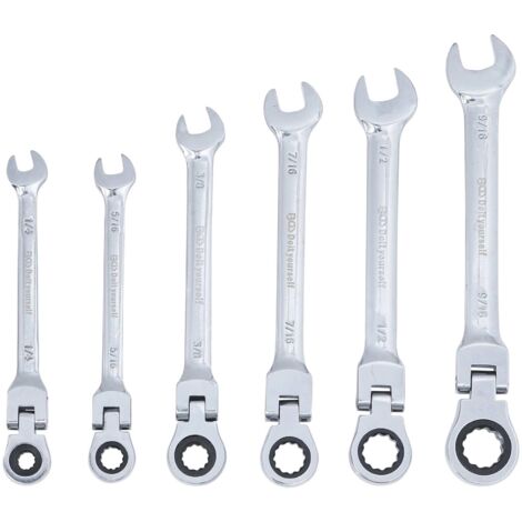 Jeu de 6 cles mixtes us (cotes aux pouces) articulees flexibles