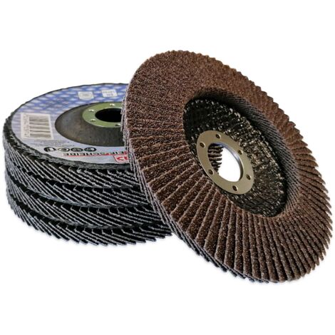 Bgs Technic – Disque à lamelles grain 60 – Diamètre 125 mm – Pour meuleuse d'angle – Lot de 5 disques pour acier et bois