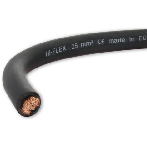 Oc-Pro – Câble électrique souple 25 mm² noir – Longueur 25 m – Pour batteries et soudage – Installation facile dans espaces confinés