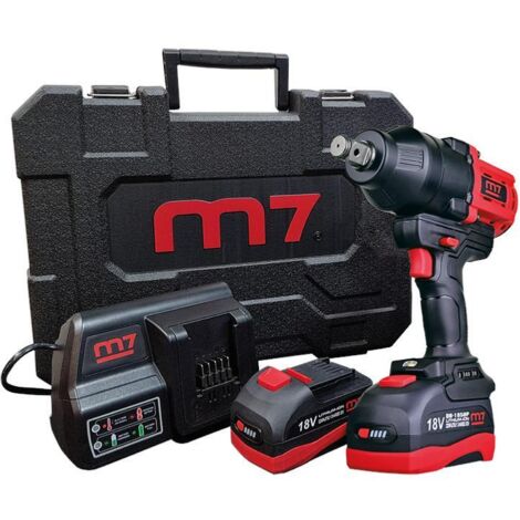 Clé à chocs sans fil 3/4' 1900 Nm – Moteur Brushless – 2 batteries 18V 5Ah – Contrôle 3 niveaux de puissance – Coffret inclus – M7