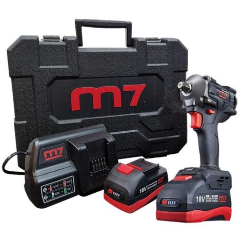 Clé à chocs compacte 1/2 sans fil 900Nm – 4 vitesses – 2 batteries 2.0Ah – Moteur Brushless – Coffret avec chargeur – M7