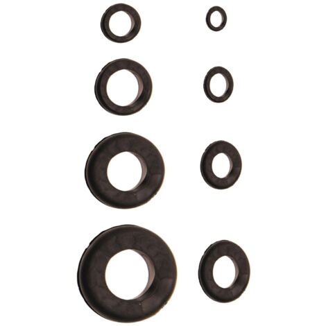 Bgs Technic – Assortiment de 180 passe-fils en caoutchouc – Ø de perçage 6 à 28 mm – Protection câbles pour tôle et plastique – Installation facile