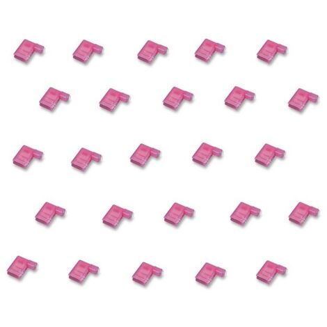 Oc-Pro – Cosses électriques isolées à sertir drapeau rouges – 6.3 mm – Capacité jusqu'à 1.5 mm² – Sachet de 25 unités