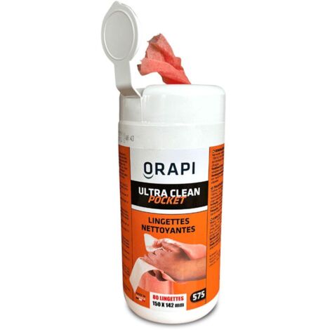 POT DE 80 LINGETTES NETTOYANTES POUR LES MAINS ULTRA CLEAN POCKET