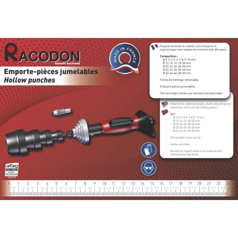 Emporte piece jumelable racodon de 3 à 30 poignee amortissante