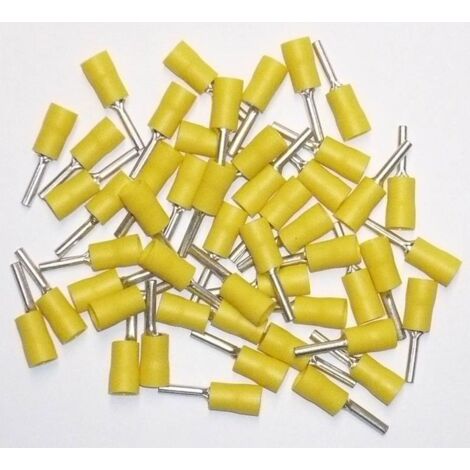Oc-Pro – Cosses électriques jaunes 50 pièces – Embouts isolés pour fils 2.5 à 5 mm² – Fixation sécurisée pour branchement fiable