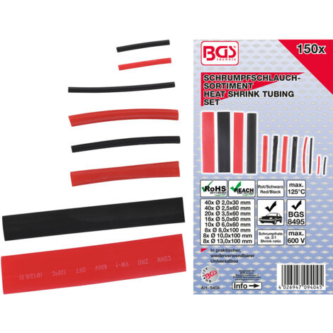 Manchons thermoretractables couleur assortiment de 150 manchons (1/2)