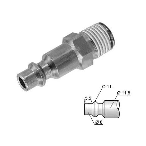 Embout male filetage teflon 1/4 bspt