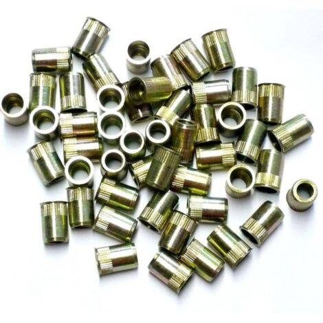 Oc-Pro – Inserts filetés 8 mm tête fraisée – Crantage anti-rotation – Pour épaisseur de 0,5 à 3 mm – Sachet de 50 inserts