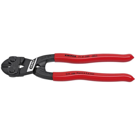Knipex – Pince coupante centrale 200 mm – Capacité de coupe 5.2 mm acier doux – Construction à levier innovante – Pour coupe précise