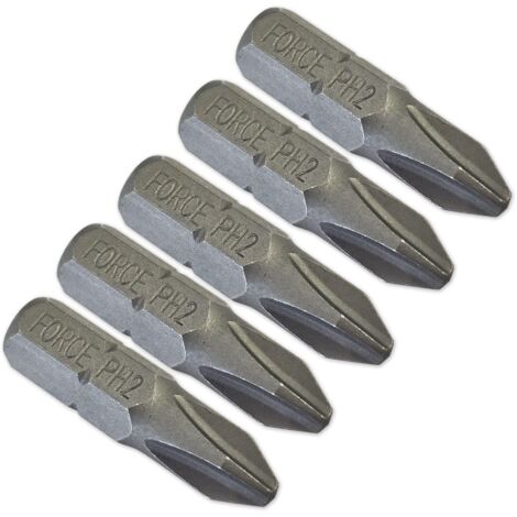 Jeu 5 embouts de vissage court 25 mm pour visseuse - empreinte cruciforme ph2 (1/2)
