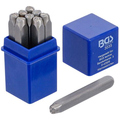 Bgs Technic – Jeu de 9 chiffres à frapper 5 mm – Acier à outils C45 – Dureté 46-52 HRC – Pour marquage précis sur divers matériaux