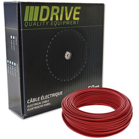 Fil électrique souple 50 mètres section 4 mm² rouge (1/3)