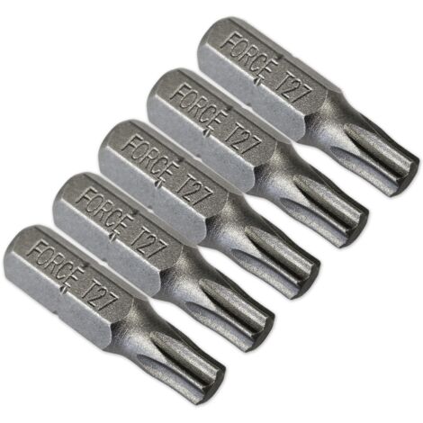 Jeu 5 embouts de vissage court 25 mm pour visseuse - empreinte torx t27 (1/2)