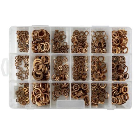 Assortiment de 900 joints cuivre d'etancheite dans une mallette (1/3)
