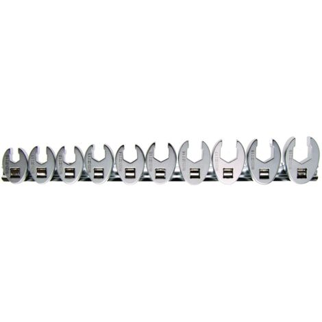 Bgs Technic – Jeu de têtes de clés à fourche Crowfoot 10-19 mm – Acier chrome vanadium – Carré conducteur 3/8 – Pour espaces restreints