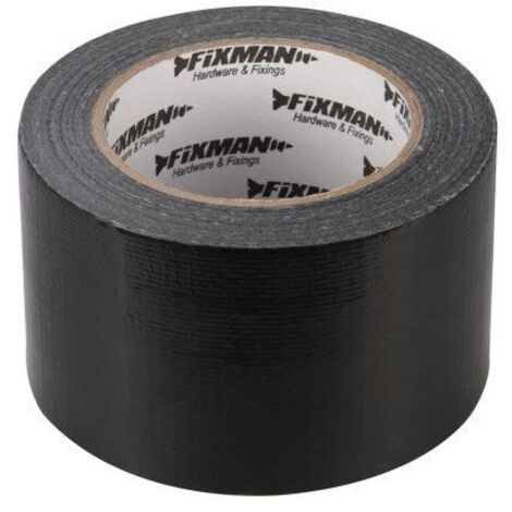Ruban adhésif toilé HD noir 72 mm x 50 m – Résistant à l'eau et aux déchirures – Déchirable à la main – Pour réparations professionnelles – Fixman