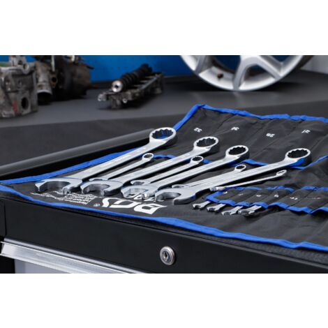 Jeu De 25 Clés Mixtes Plates & Polygonales 6-32 Mm – Acier Chrome Vanadium, Trousse Enroulable, Idéal Bricolage & Auto