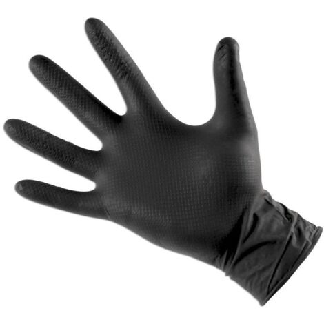 GANTS GRIPPAZ EN NITRILE SANS SILICONE NOIRS TAILLE XL - 50 GANTS