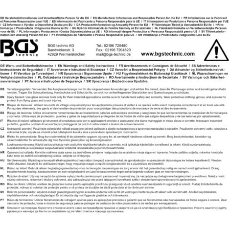 Couteau pneumatique bgs technic pour demontage de pare-brise