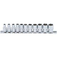 JEU DE 11 DOUILLES 6 PANS BGS COURTES, POUCES, IMPERIALES CARRE 1/4