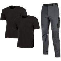 Kit vetements printemps/ete 2 tee-shirt + 1 pantalon de travail world - dtail : xl