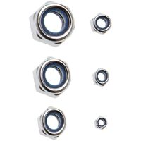 Bgs Technic – Assortiment d'écrous freins zingués M4 à M12 – 146 pièces – Indesserrables à bague nylon – Filetage métrique pas standard