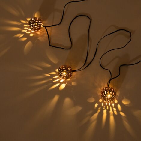 Guirlande solaire orientale esotec avec 20 LED blanc chaud METAL 102186