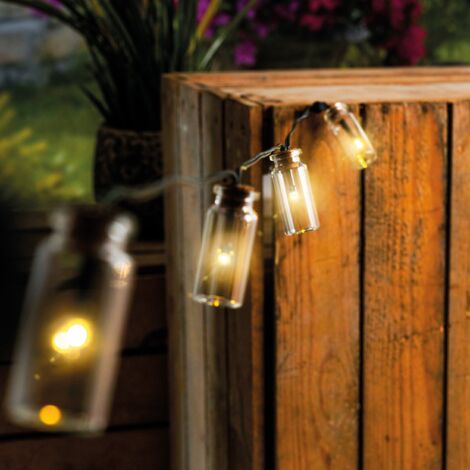 esotec Solar Chaîne lumineuse pour bouteilles avec bouchon 20 LED 3000K blanc chaud résistant aux intempéries