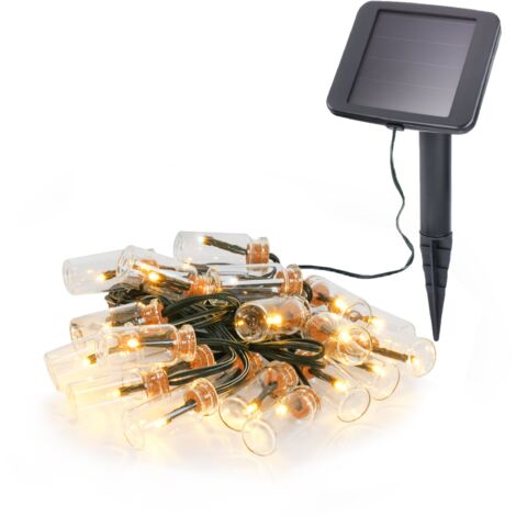 esotec Solar Chaîne lumineuse pour bouteilles avec bouchon 20 LED 3000K blanc chaud résistant aux intempéries