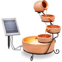 Fontaine solaire cascade avec batterie + LED fontaine solaire fontaine de jardin esotec 101304