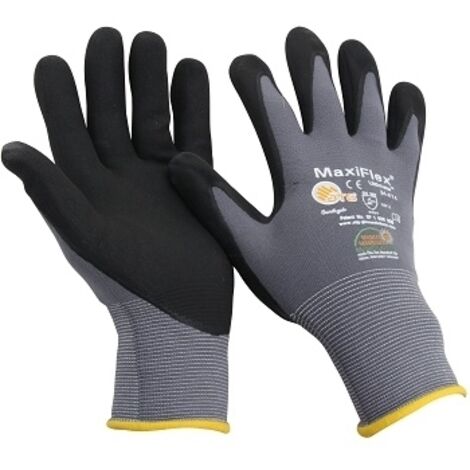 ATG MaxiFlex Ultimate Nylon-Strickhandschuh grau/schwarz 34-874 Größe 12