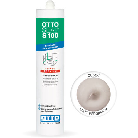 OTTOSEAL S100 Premium-Sanitär-Silikon 300ml C8684 matt pergamon