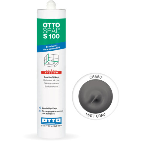 OTTOSEAL S100 Premium-Sanitär-Silikon 300ml C8680 matt grau