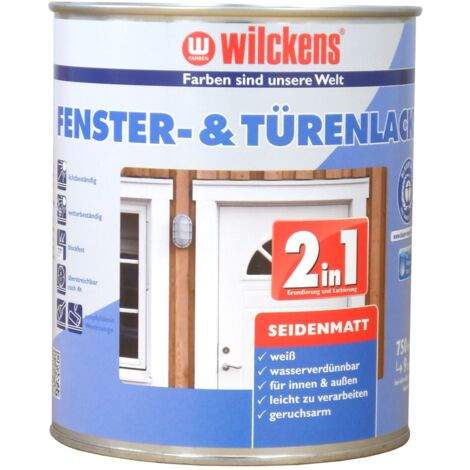 Wilckens Fenster&Türenlack 2in1 Weiß seidenmatt 0,75l 12993100050