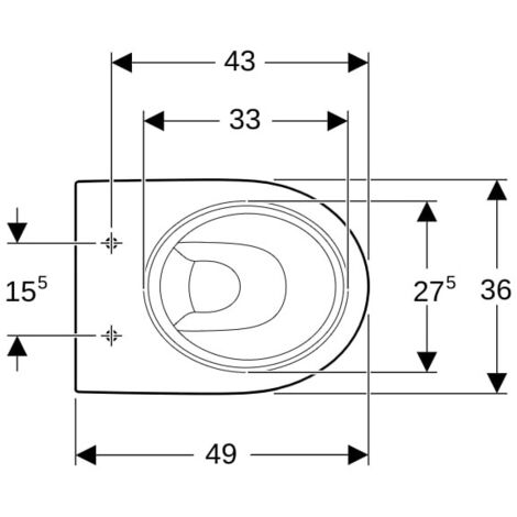Geberit Stand-Tiefspül-WC RENOVA Abgang horizontal, teilgeschlossen weiß 500810012