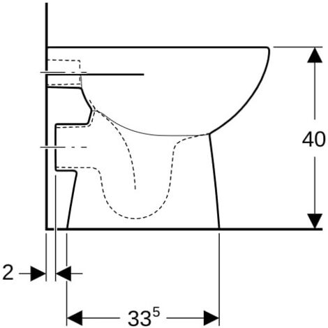 Geberit Stand-Tiefspül-WC RENOVA Abgang horizontal, teilgeschlossen weiß 500810012