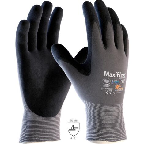 ATG MaxiFlex Ultimate Nylon-Strickhandschuh grau/schwarz 2455 Größe 5