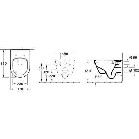 Villeroy & Boch Architectura Wand-Tiefspül-WC inkl. WC-Sitz, ohne Spülrand weiß 5684HR01