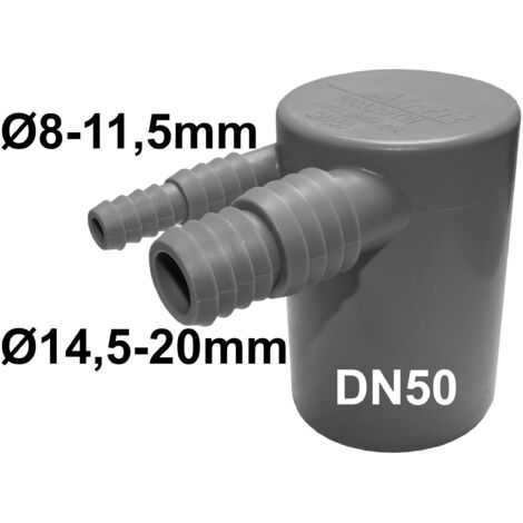 Airfit Doppel-Anschlusswinkel für Waschmaschine und Kondensattrockner DN 50 grau 50052WTW (1/2)