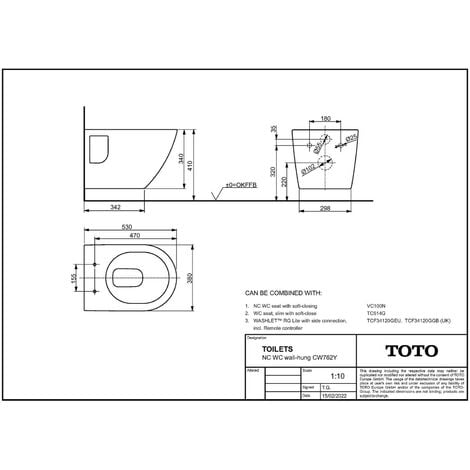 Toto Wand Tiefspül WC spülrandlos weiß CW762Y
