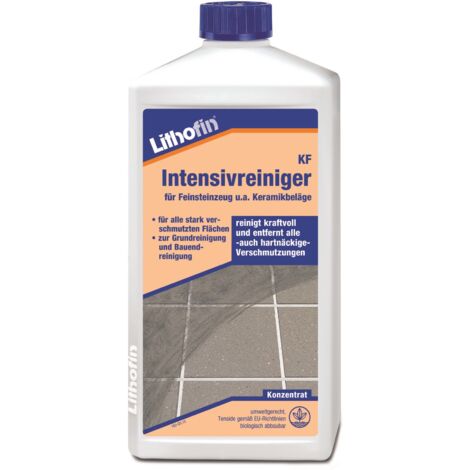 LITHOFIN KF Intensivreiniger für Feinsteinzeug – Hochwirksam gegen Schmutz und Fett – Für Böden, Wände und Arbeitsflächen – 1 Liter (1/5)