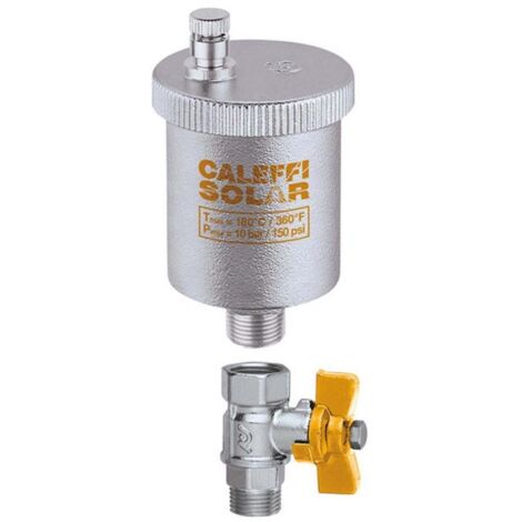 Caleffi automatischer Schnellentlüfter 5 bar für Solar 3/8" mit Absperrkugelhahn 250131