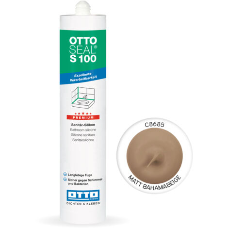 OTTOSEAL S100 Premium-Sanitär-Silikon 300ml C8685 matt bahamabeige (1/5)