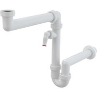 AlcaPlast Raumsparsiphon für Spülbecken mit Überwurfmutter 6/4" mit Geräteanschluss A872P