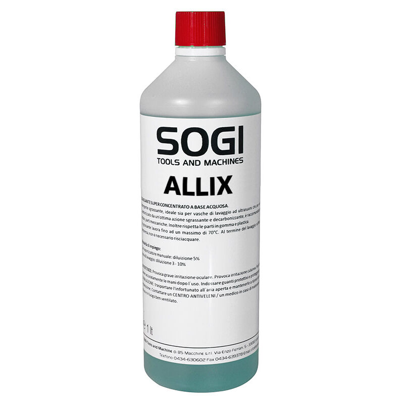 Detergente SOGI ALLIX per rimozione sporco, pulizia, sgrassaggio di acciaio  inox e alluminio - da 1L a 25KG, Formato1 L