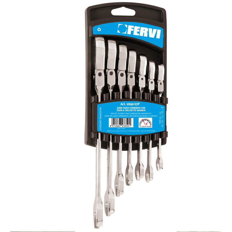 Serie 8 Chiavi Poligonali 6x7 - 22x22 Fervi 0477