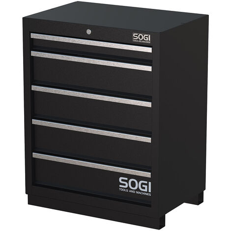 Armadietto in lamiera SOGI ARR-M-A-5C per arredo officina - 5 cassetti a estrazione telescopica - 680x460x865 mm