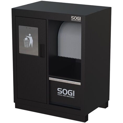 Armadietto in lamiera SOGI ARR-M-A-M per arredo officina - cestino portarifiuti - vano portacarta - 680x460x865 mm (1/2)